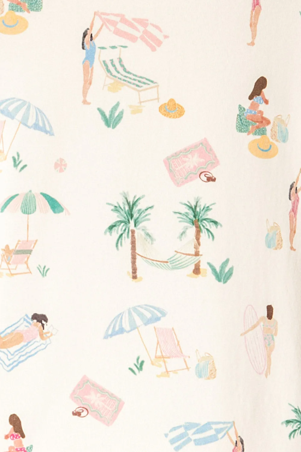 Abomey | Button-up Top w/ Beach Print