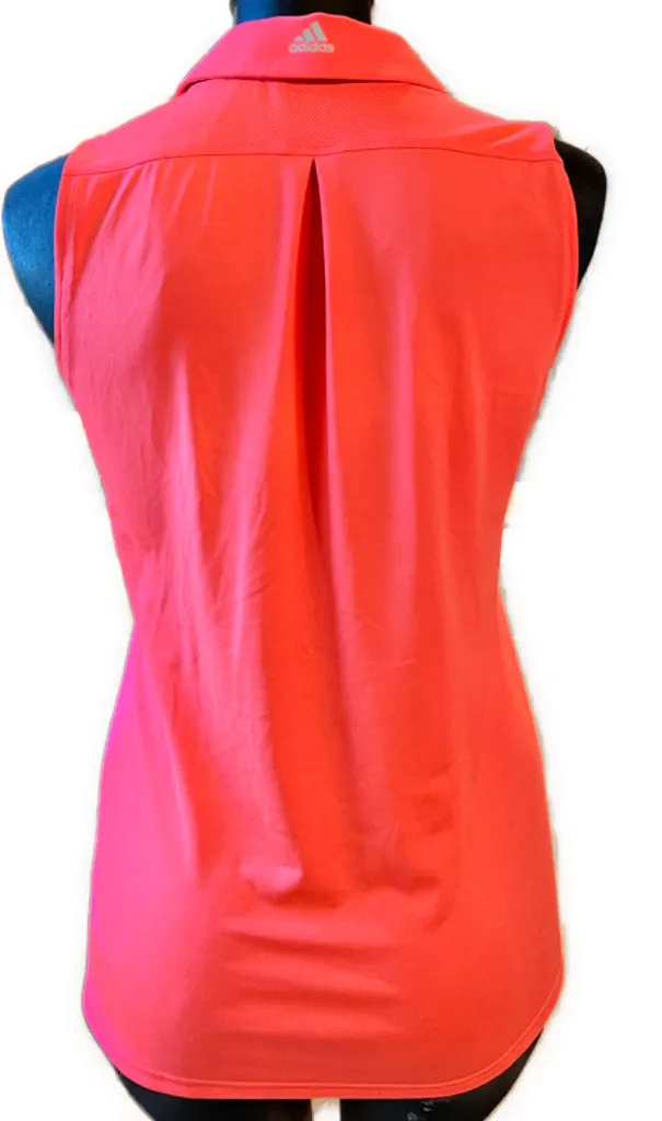 Adidas Golf Women's Hot Coral Sleeveless Golf Polo Size S