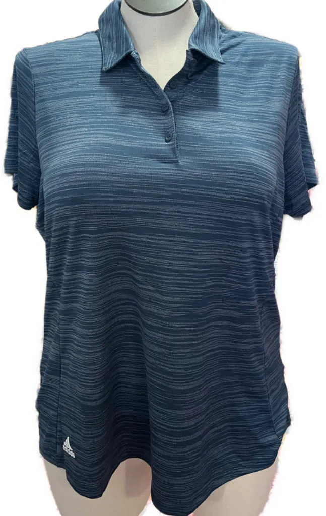 Adidas Women's Slate Blue Space-Dye Golf Polo Size 2XL MSp$60
