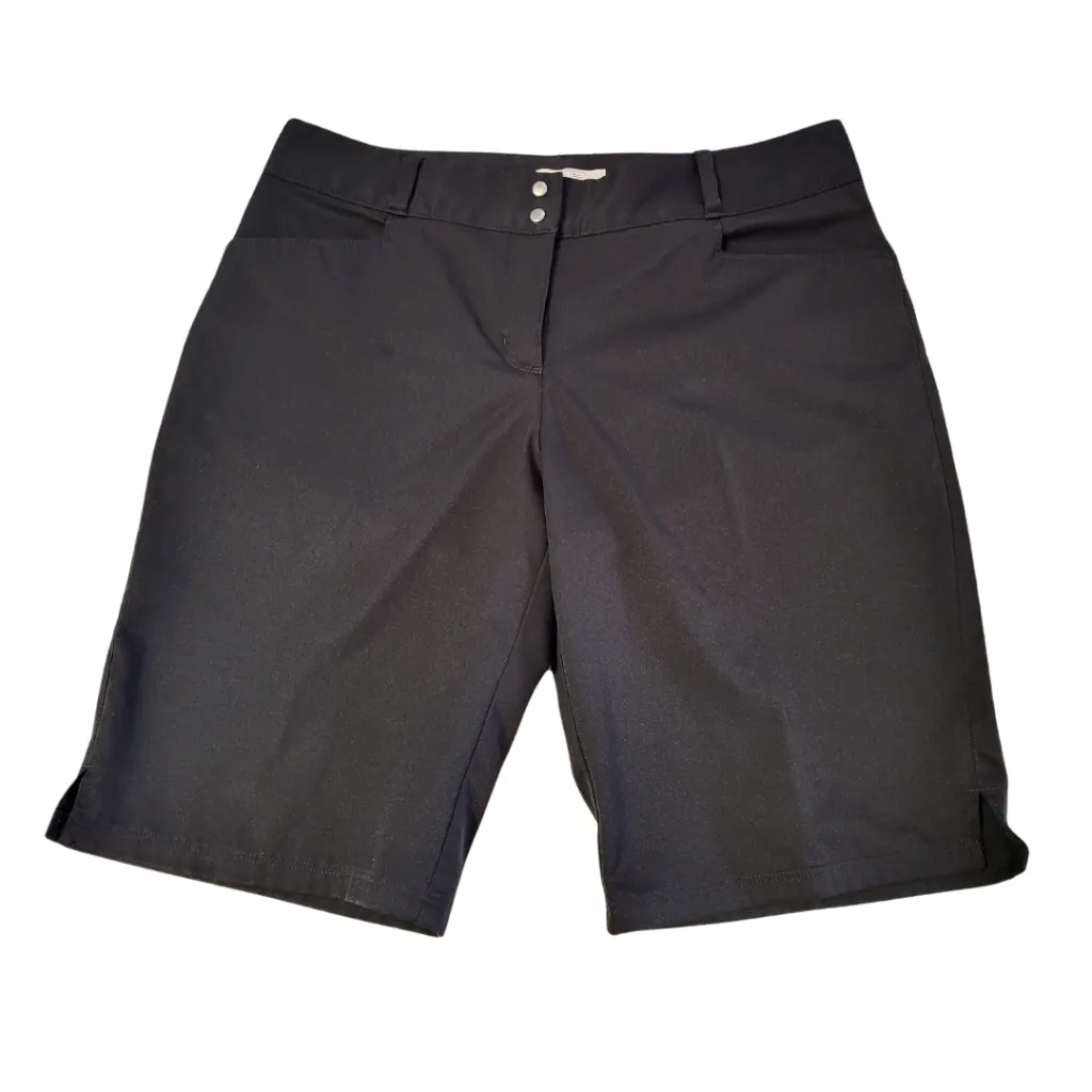 Adidas Women's Solid Black Bermuda Golf Shorts MSP$65