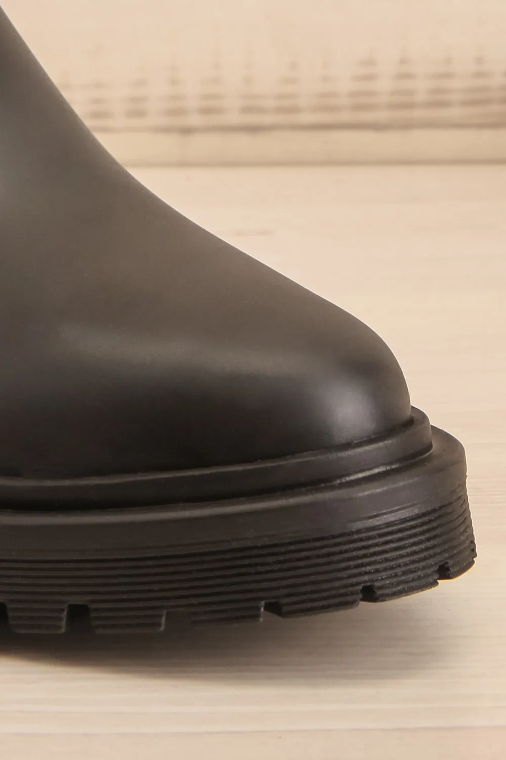 Aksai | Matte Black Rain Boots
