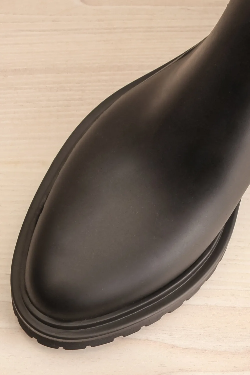 Aksai | Matte Black Rain Boots