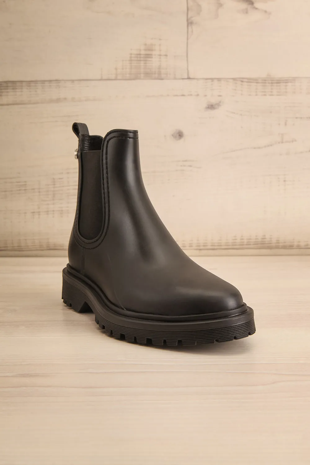 Aksai | Matte Black Rain Boots
