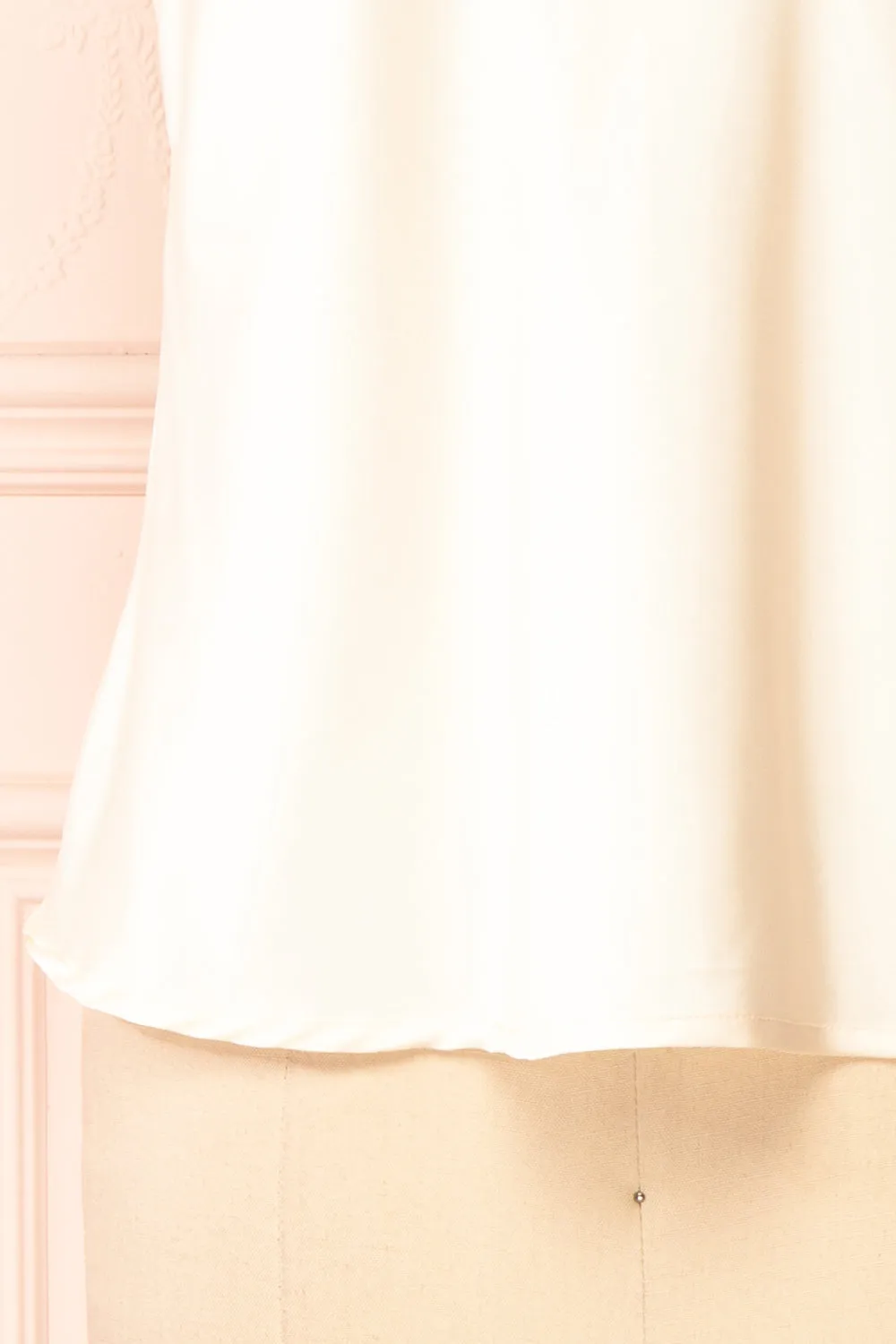 Alexa Ivory | Satin Cami Top w/ Lace Trim