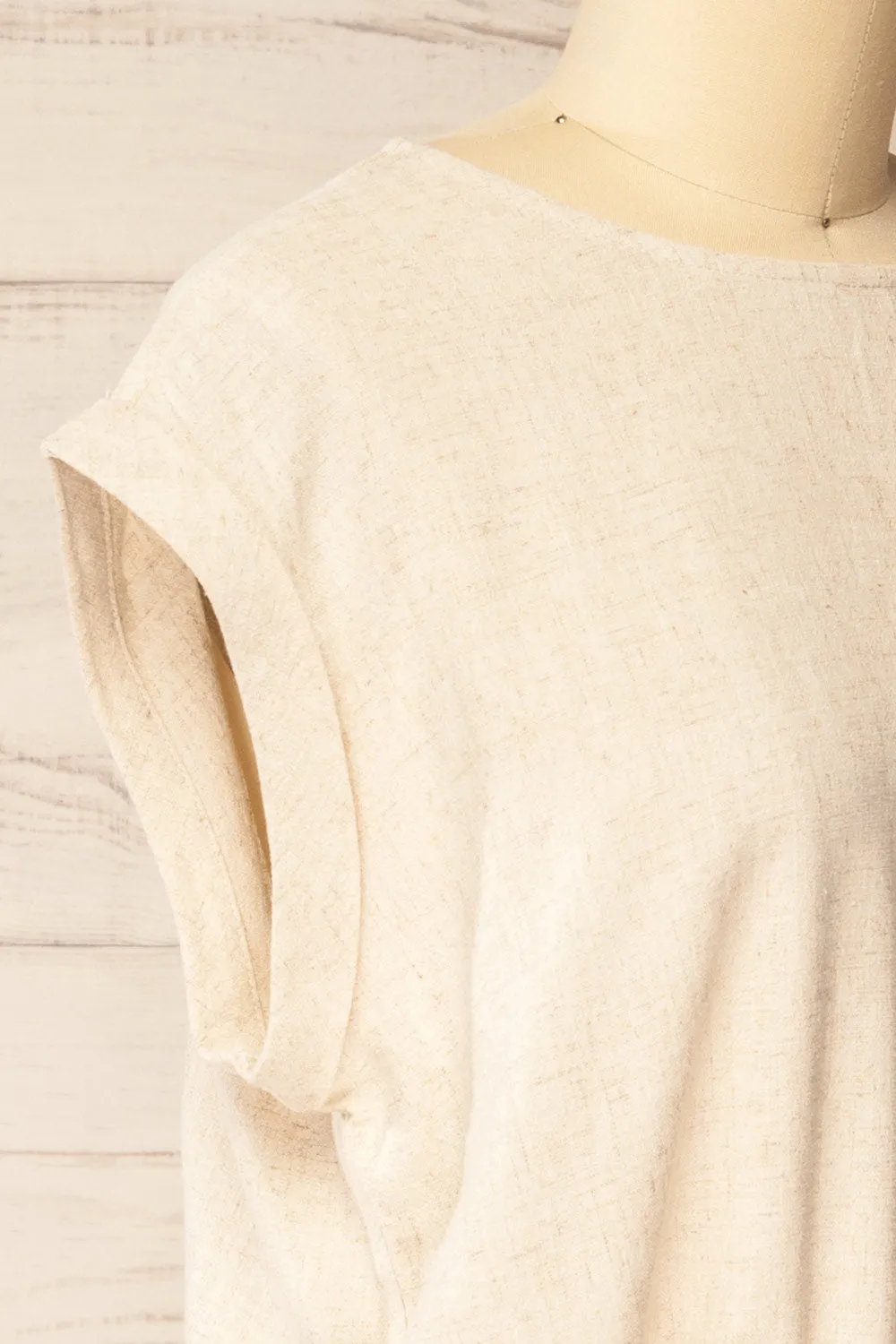 Alexiane | Beige Crop Top w/ Adjustable Waist