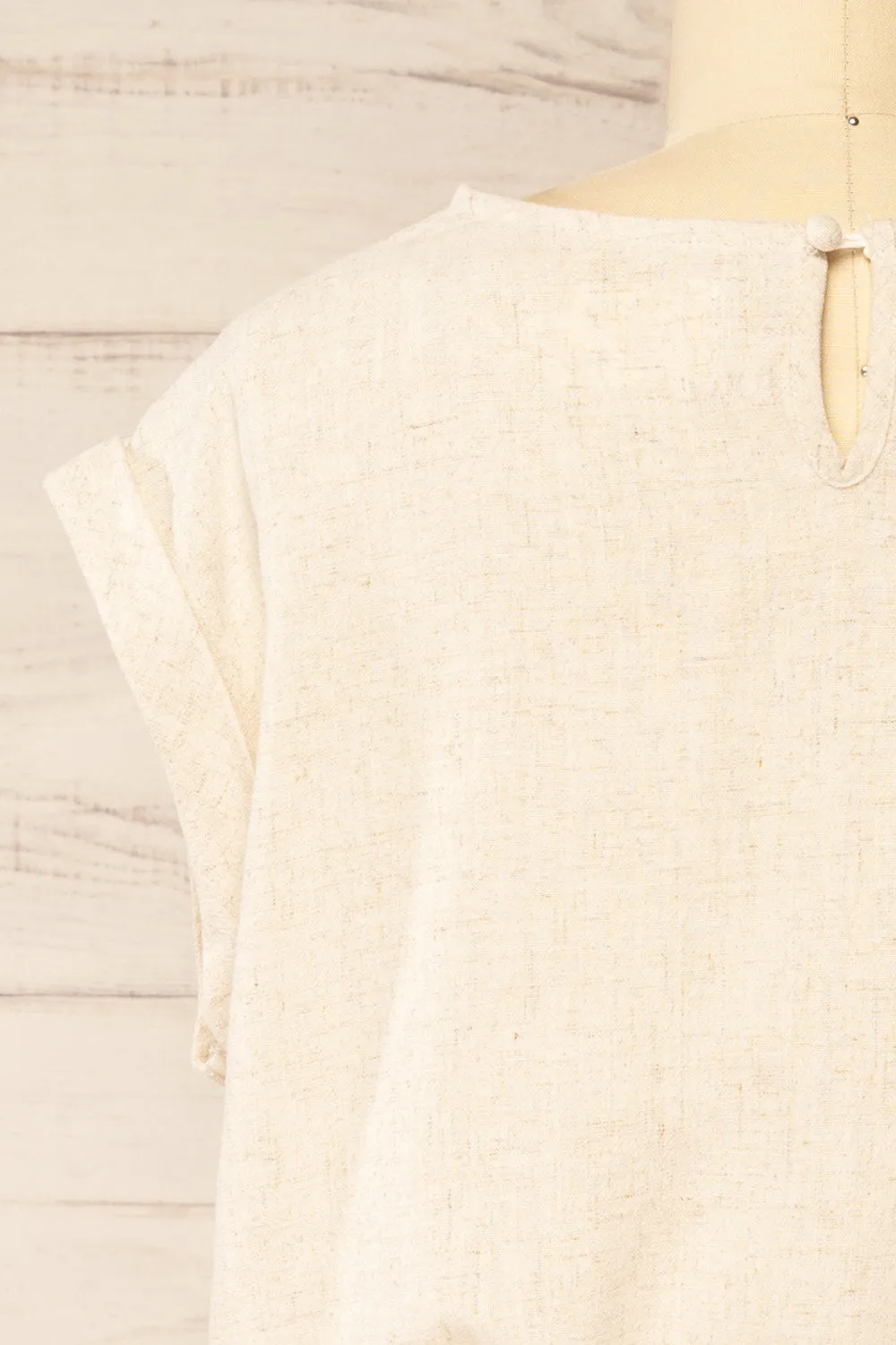 Alexiane | Beige Crop Top w/ Adjustable Waist