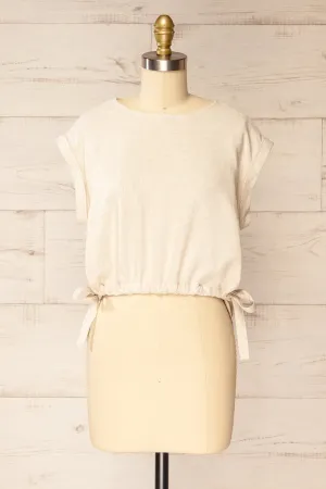 Alexiane | Beige Crop Top w/ Adjustable Waist
