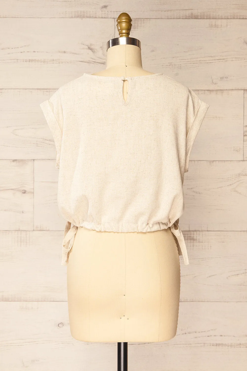 Alexiane | Beige Crop Top w/ Adjustable Waist