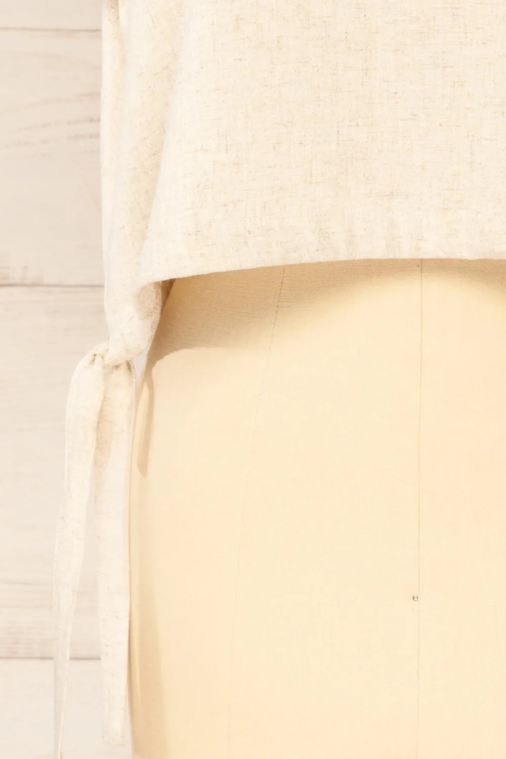 Alexiane | Beige Crop Top w/ Adjustable Waist
