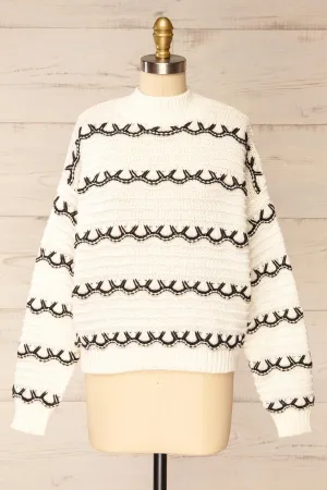 Alfreton Ivory | Mock Neck Knit Sweater