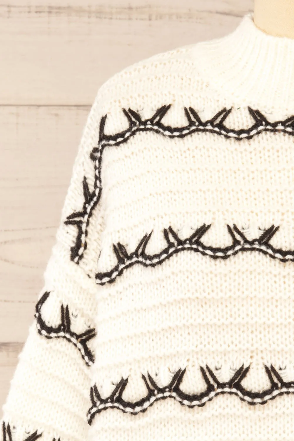 Alfreton Ivory | Mock Neck Knit Sweater