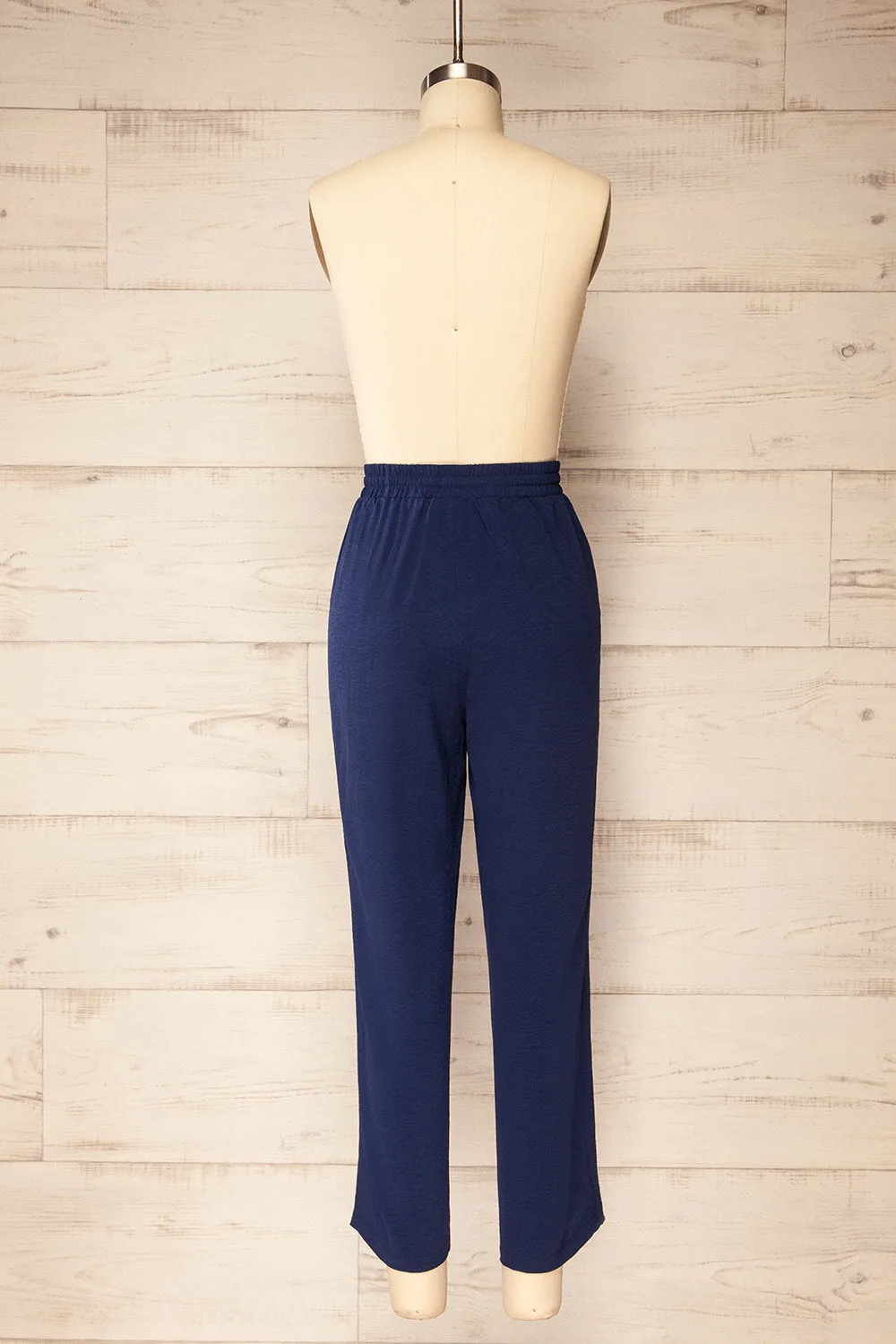 Alycia Navy | Flowy Straight-Leg Pants