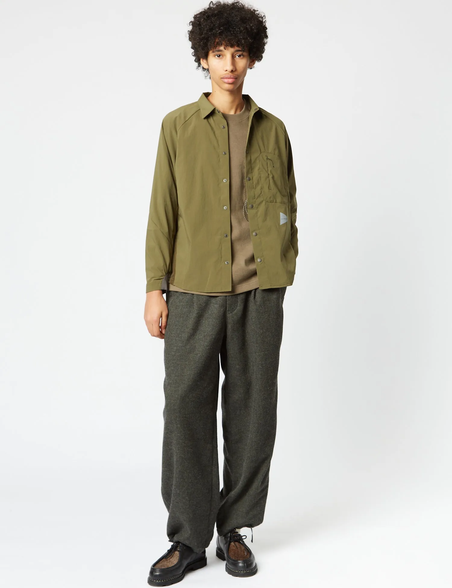 and Wander Fleece Base Long Sleeve Shirt - Khaki Green