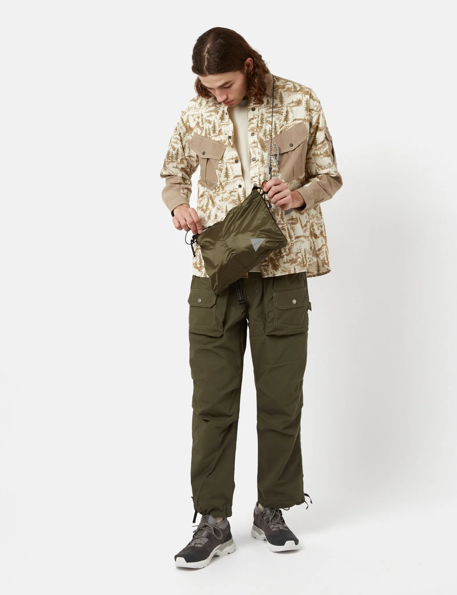 and Wander In The Mountain Printed Shirt - Beige