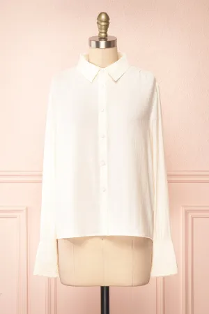 Annabelle | Button-Up Blouse w/ Embroidery