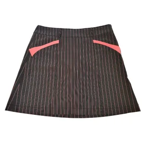 Annika by Cutter & Buck Black and Hot Pink Pinstripe Golf Skort Size 6