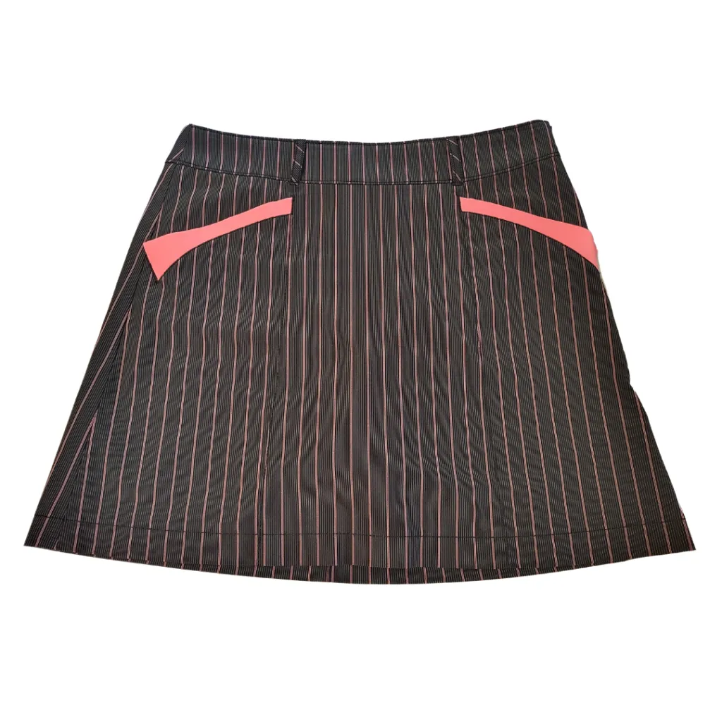 Annika by Cutter & Buck Black and Hot Pink Pinstripe Golf Skort Size 6
