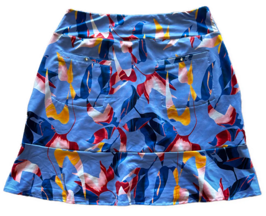 Antigua Blue & Red Floral Print Golf Skort Size M