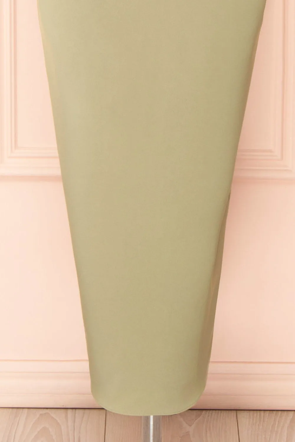 Arannia Sage | Fitted Midi Dress w/ Laced Back