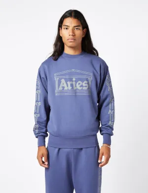 Aries Reflective Column Sweatshirt - Navy Blue