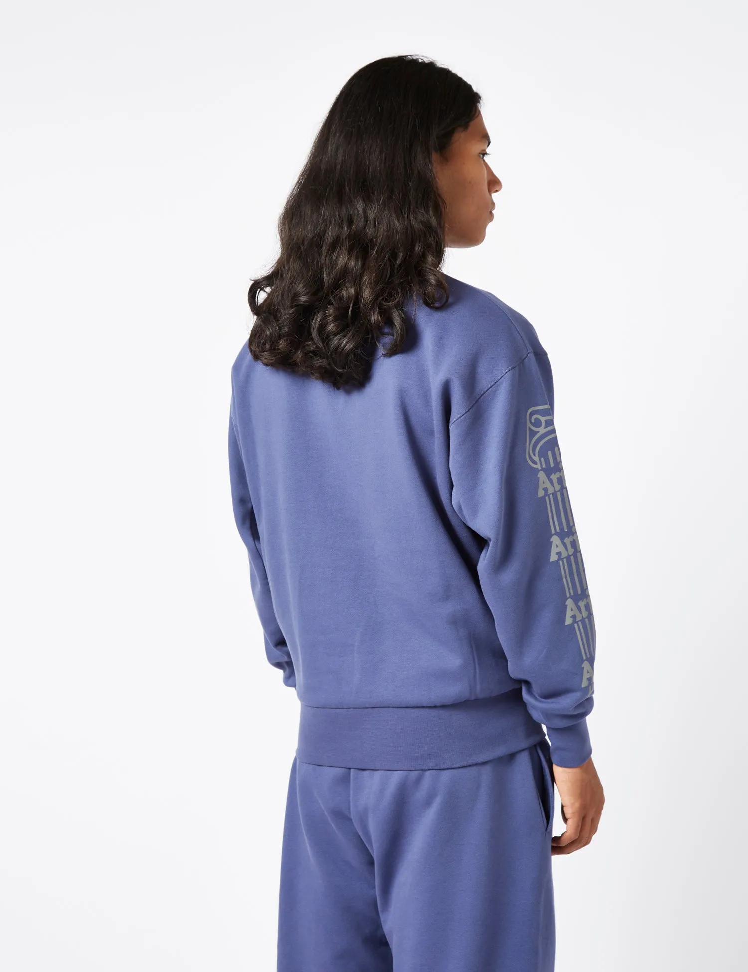 Aries Reflective Column Sweatshirt - Navy Blue