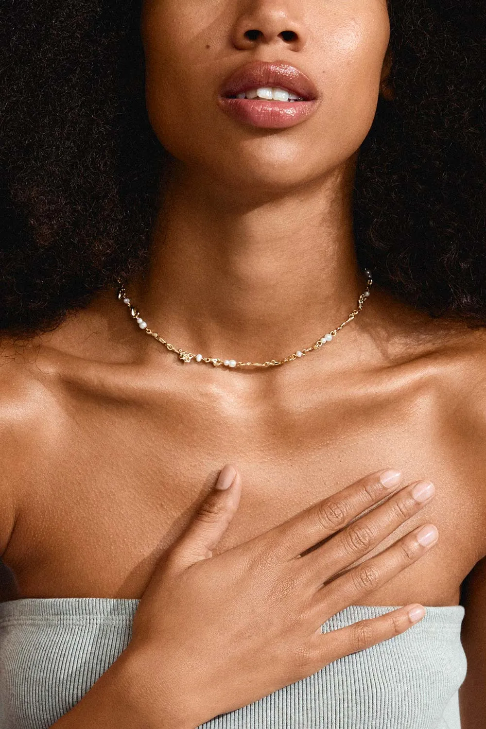 Arzano Gold | Organic Necklace w/ Pearls & Beads