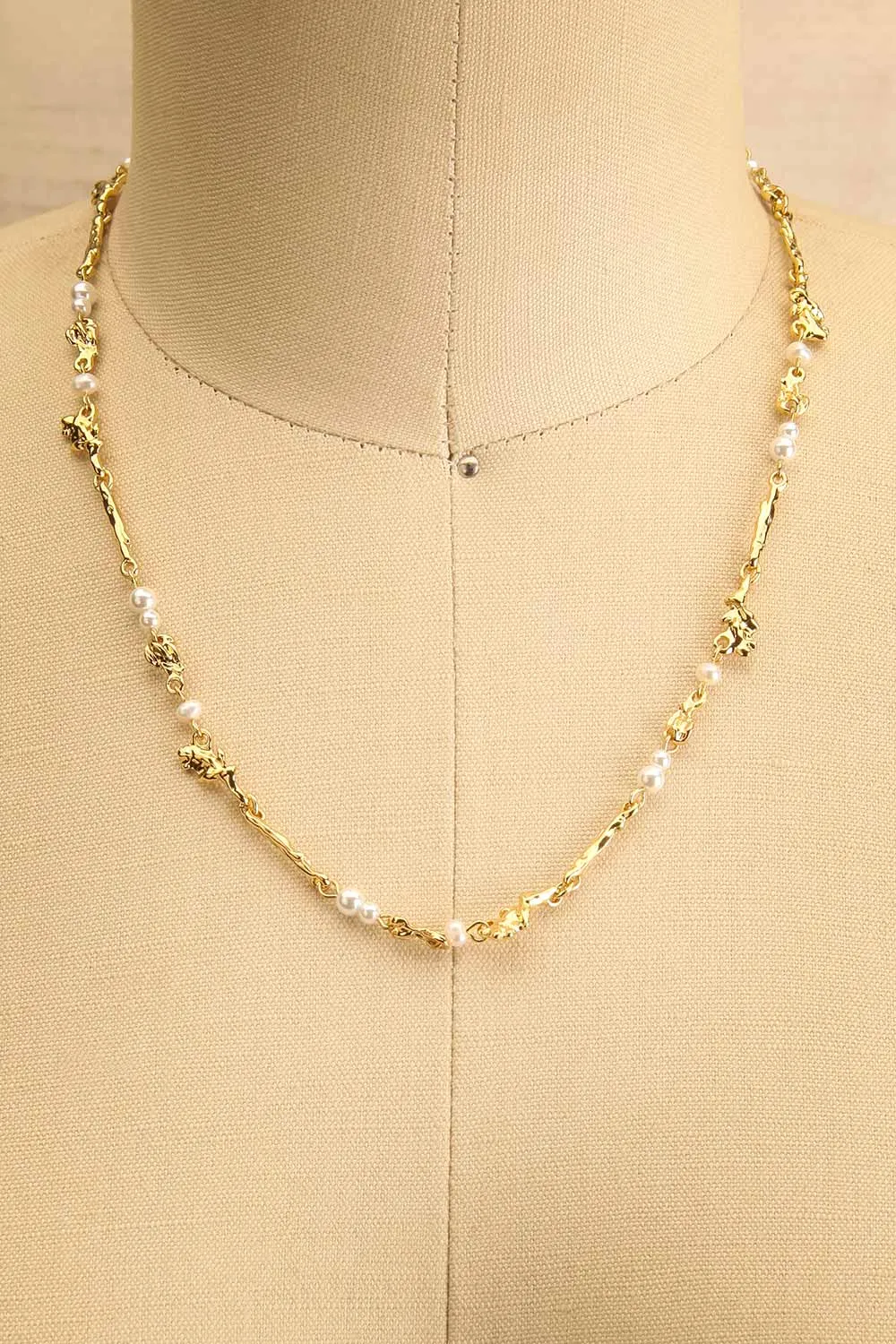 Arzano Gold | Organic Necklace w/ Pearls & Beads
