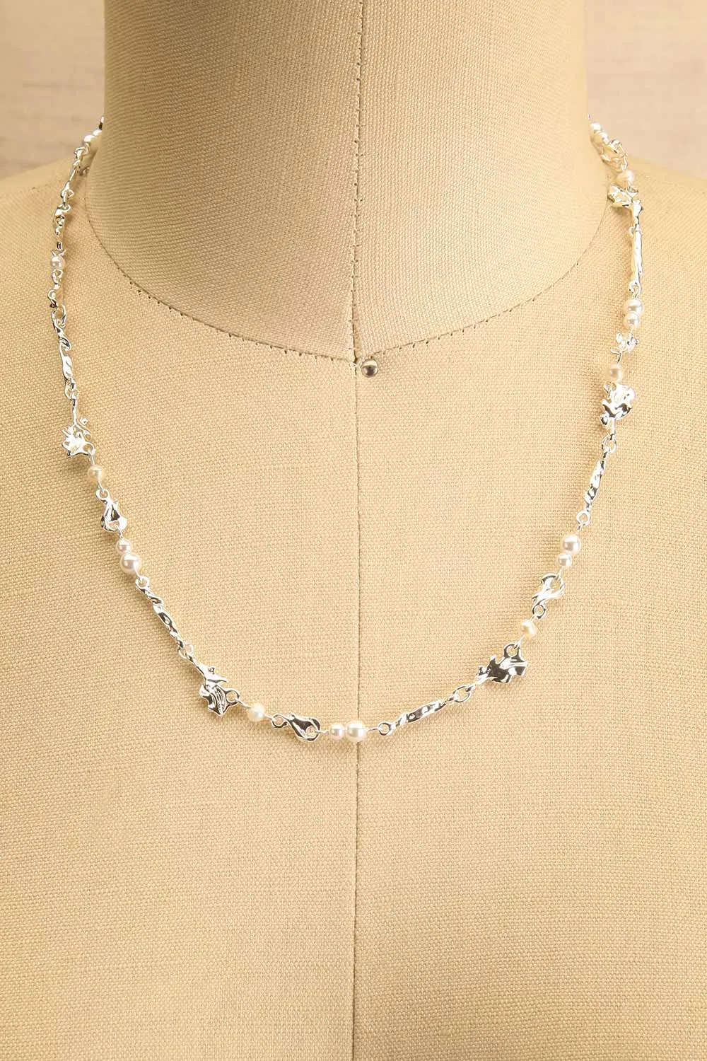 Arzano Silver | Organic Necklace w/ Pearls & Beads