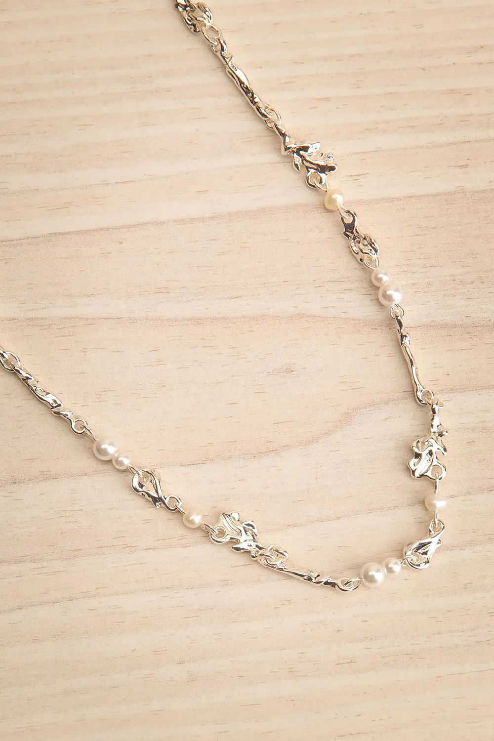 Arzano Silver | Organic Necklace w/ Pearls & Beads