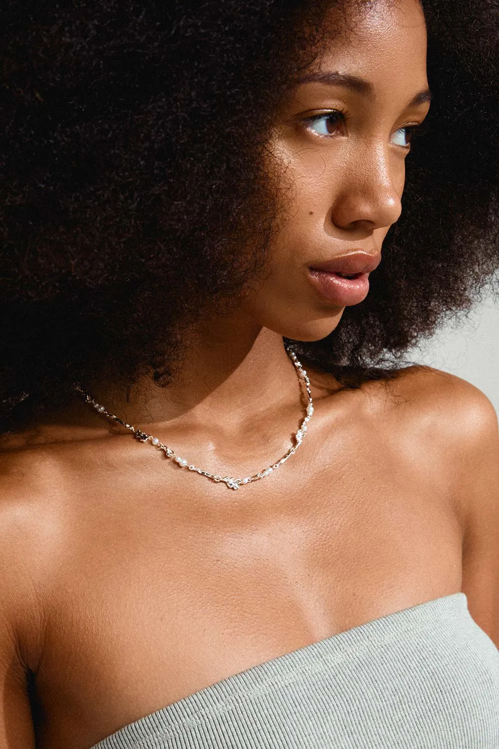 Arzano Silver | Organic Necklace w/ Pearls & Beads