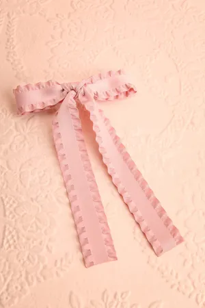 Asriel Pink | Wavy Bow Hair Clip