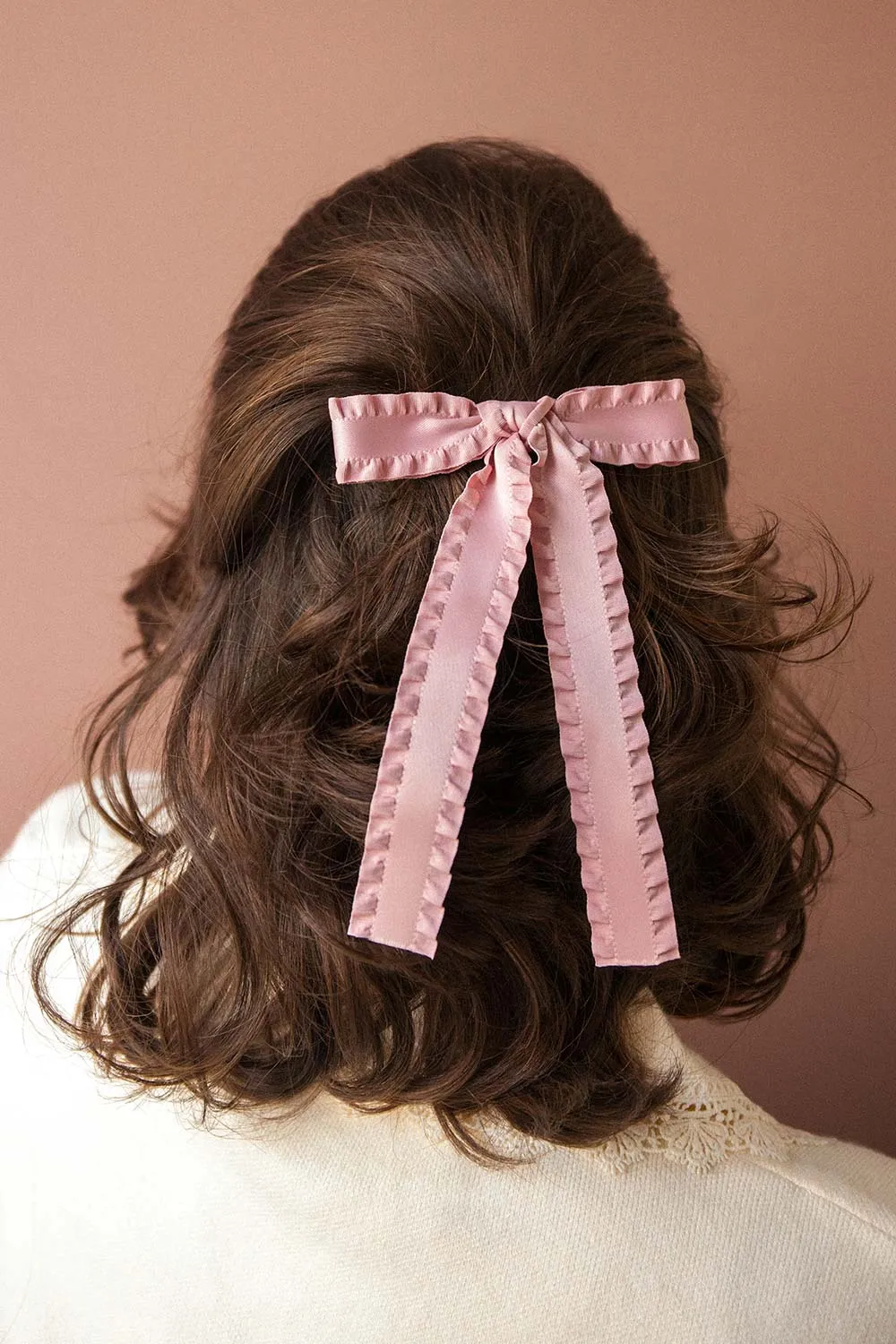 Asriel Pink | Wavy Bow Hair Clip