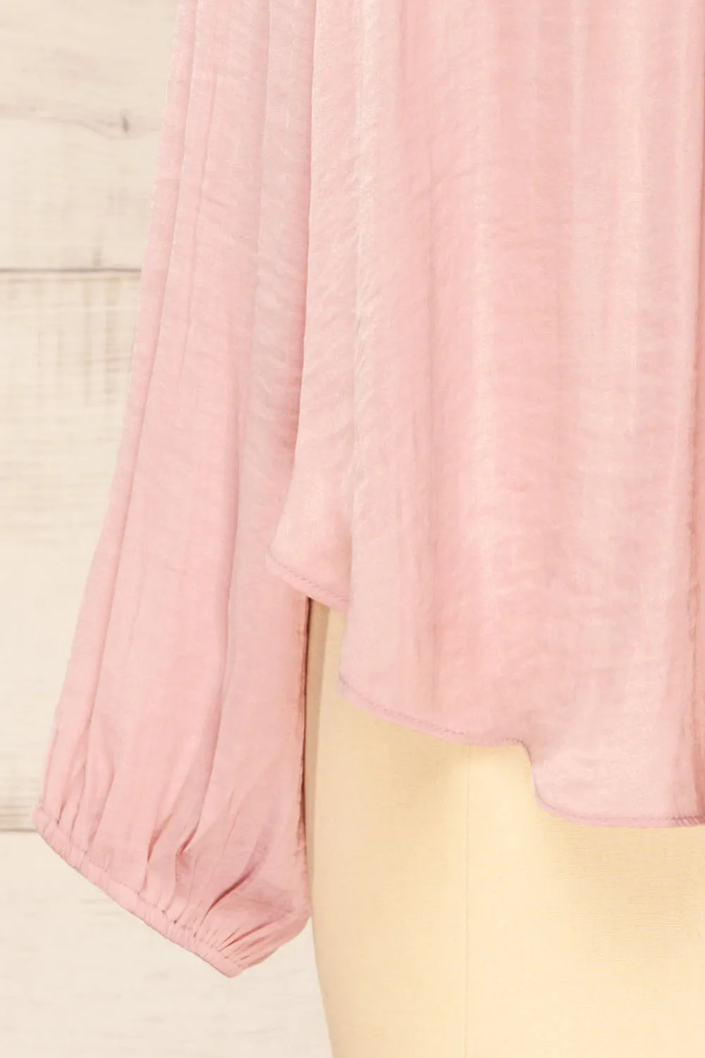 Attopu Mauve | Oversized Flowy Blouse w/ Long Sleeves