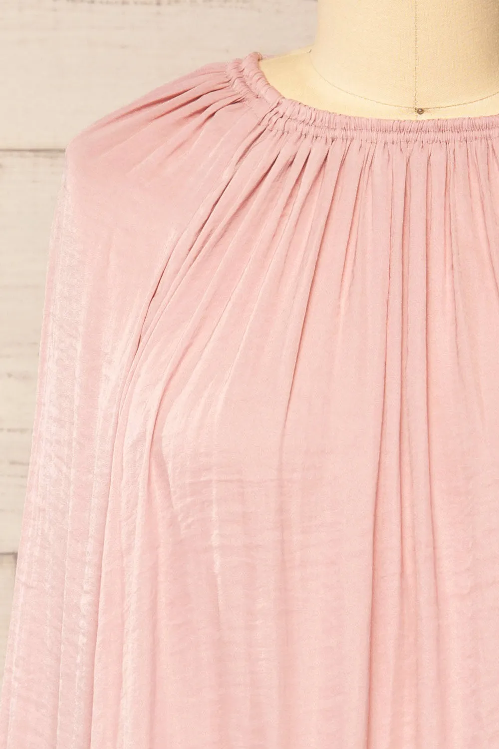 Attopu Mauve | Oversized Flowy Blouse w/ Long Sleeves