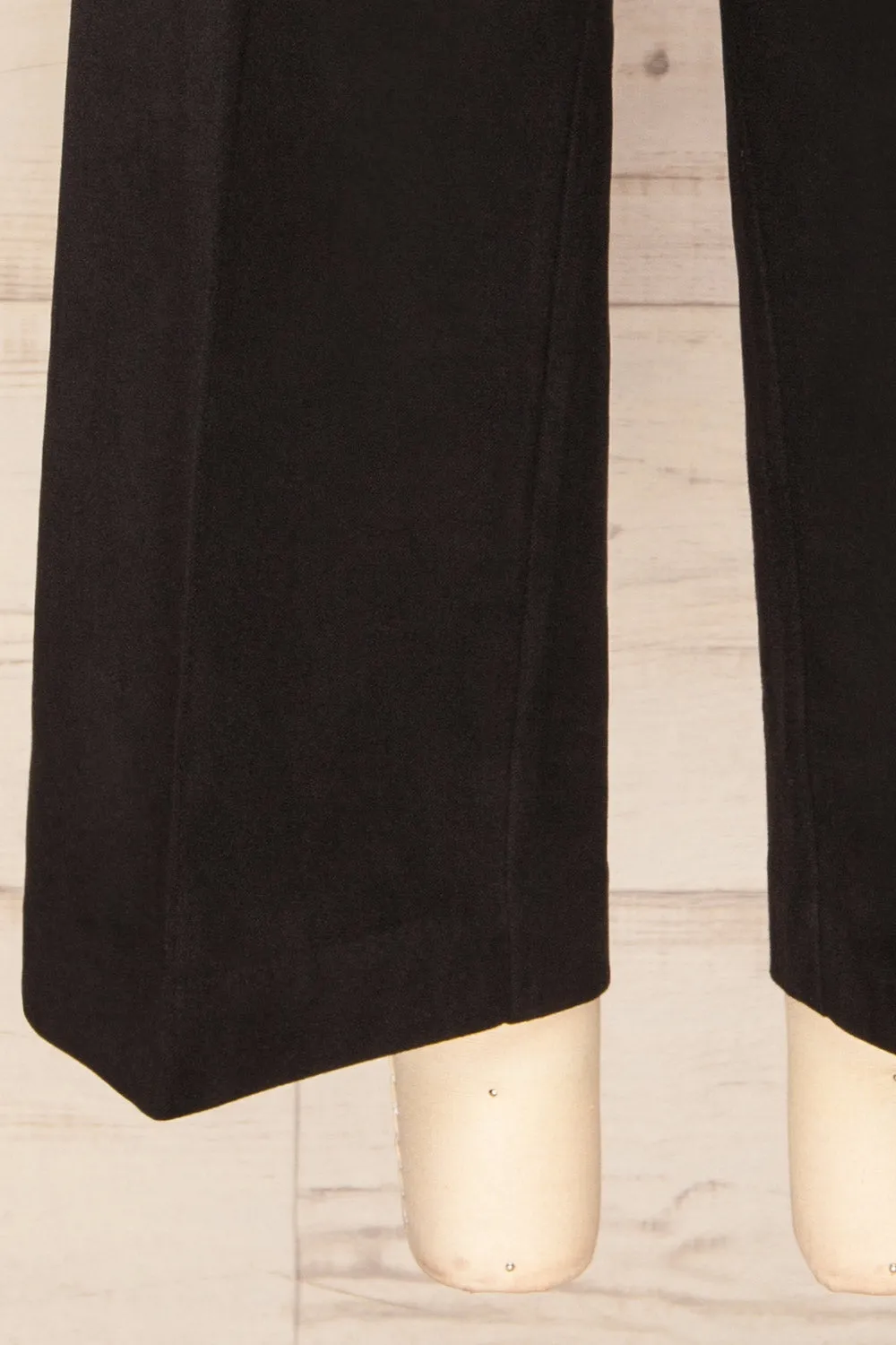 Auckland Black | Cropped Felt Wide-Leg Pants