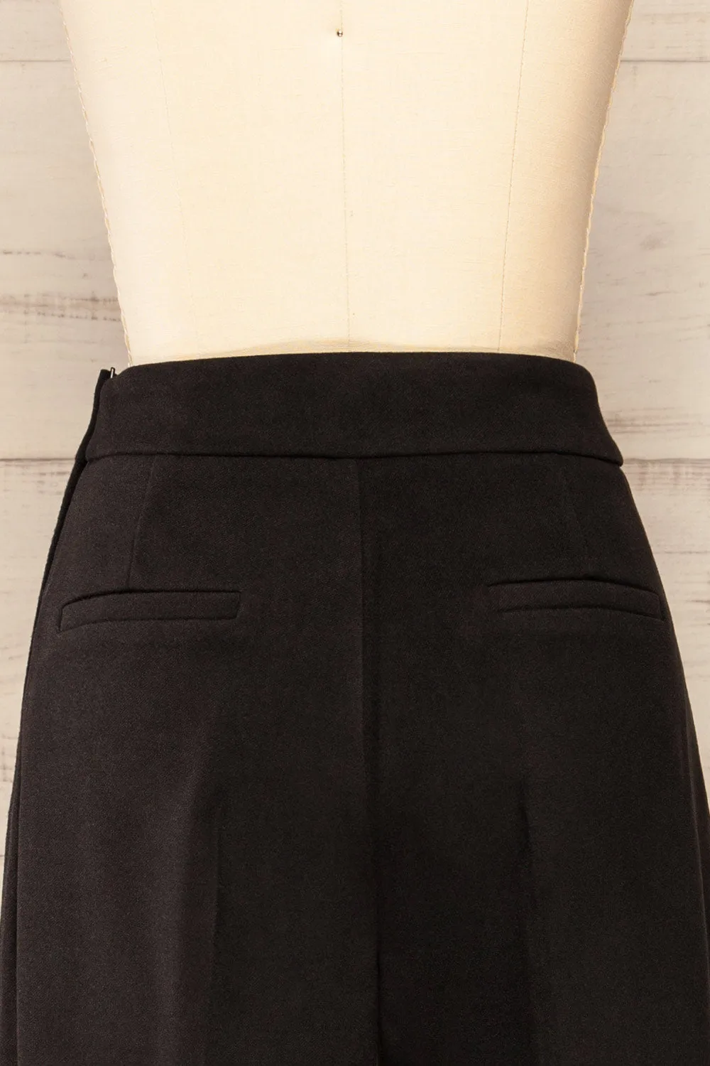 Auckland Black | Cropped Felt Wide-Leg Pants