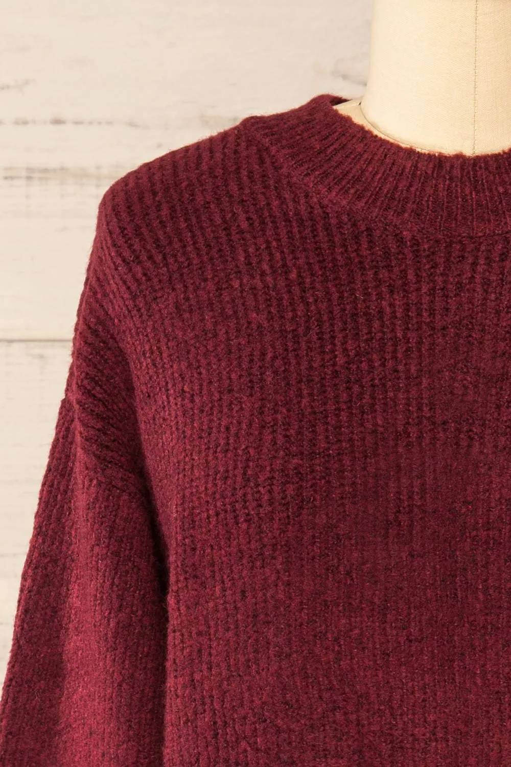 Audernade | Short Burgundy Knit Dress