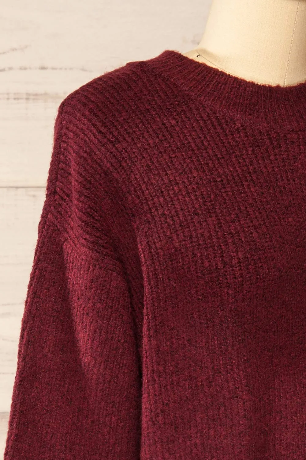 Audernade | Short Burgundy Knit Dress