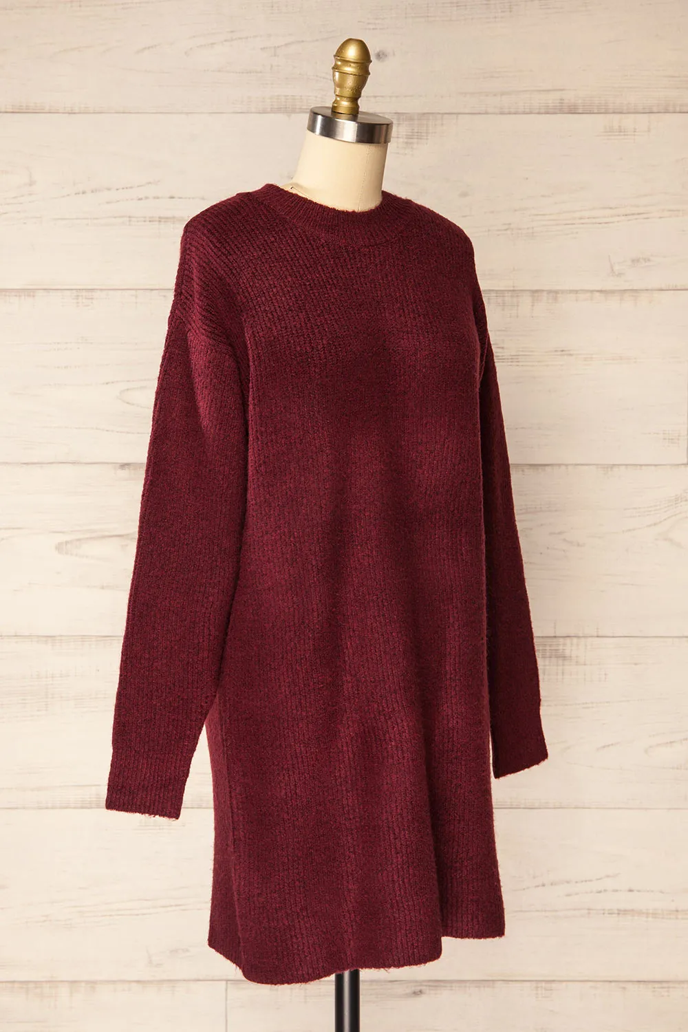 Audernade | Short Burgundy Knit Dress