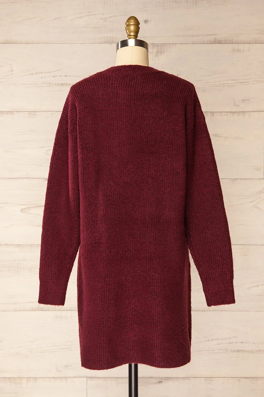 Audernade | Short Burgundy Knit Dress