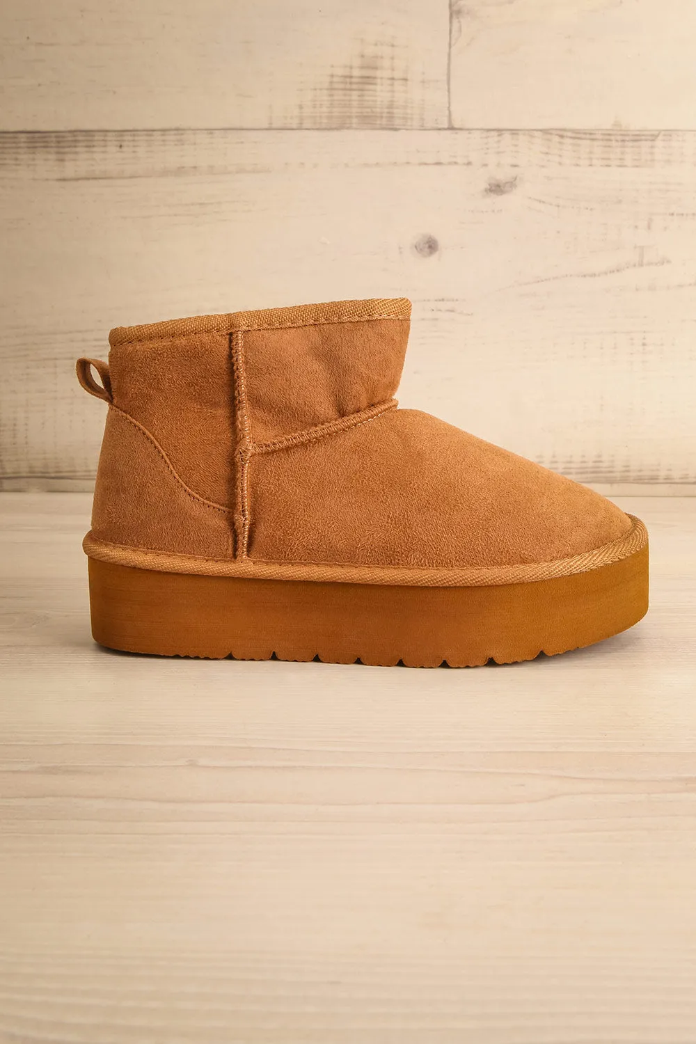 Aupaluk | Beige Platform Ankle Boots