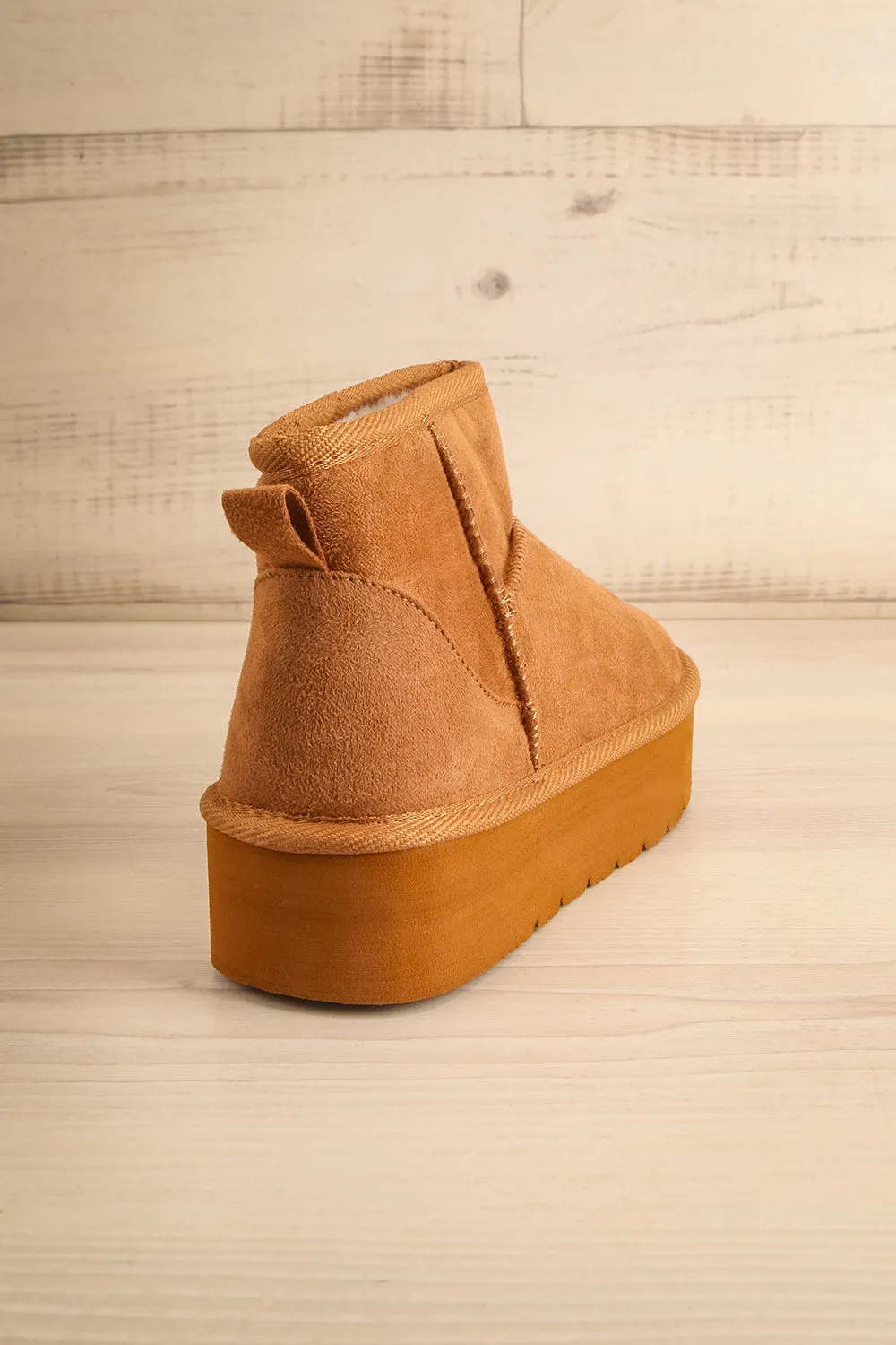 Aupaluk | Beige Platform Ankle Boots