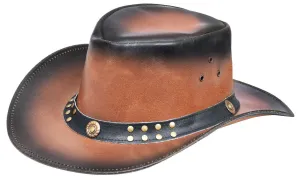 Australian Smoke Western Style Cowboy Outback Real Leather Aussie Bush Hat