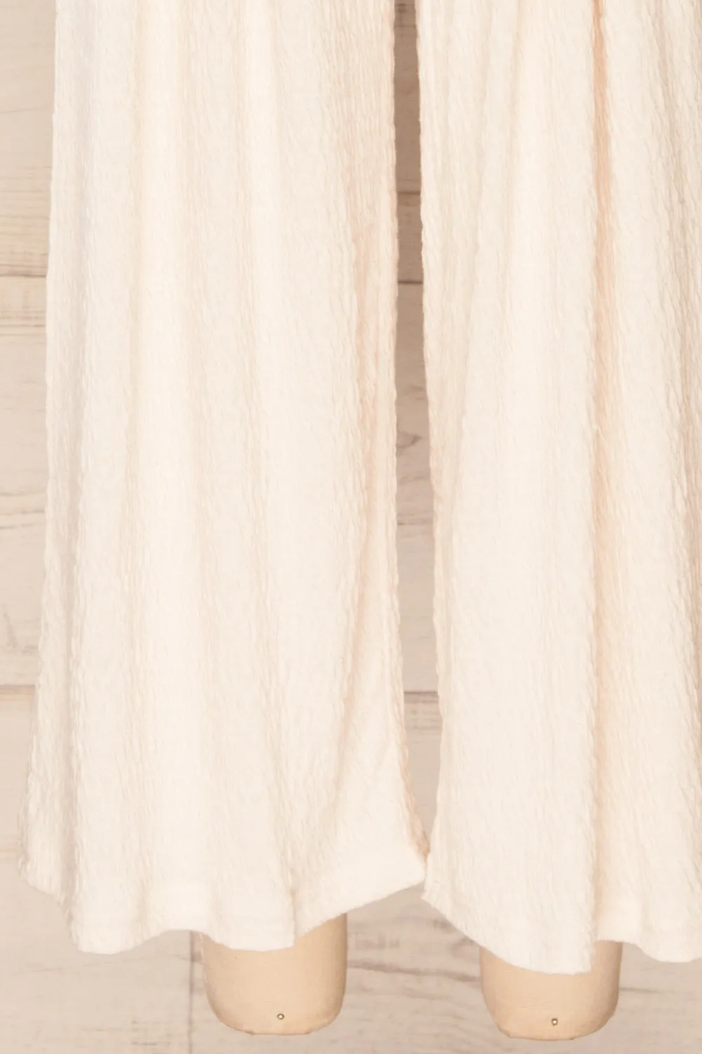 Babylone | Textured Ivory Pants w/ Fabric Belt