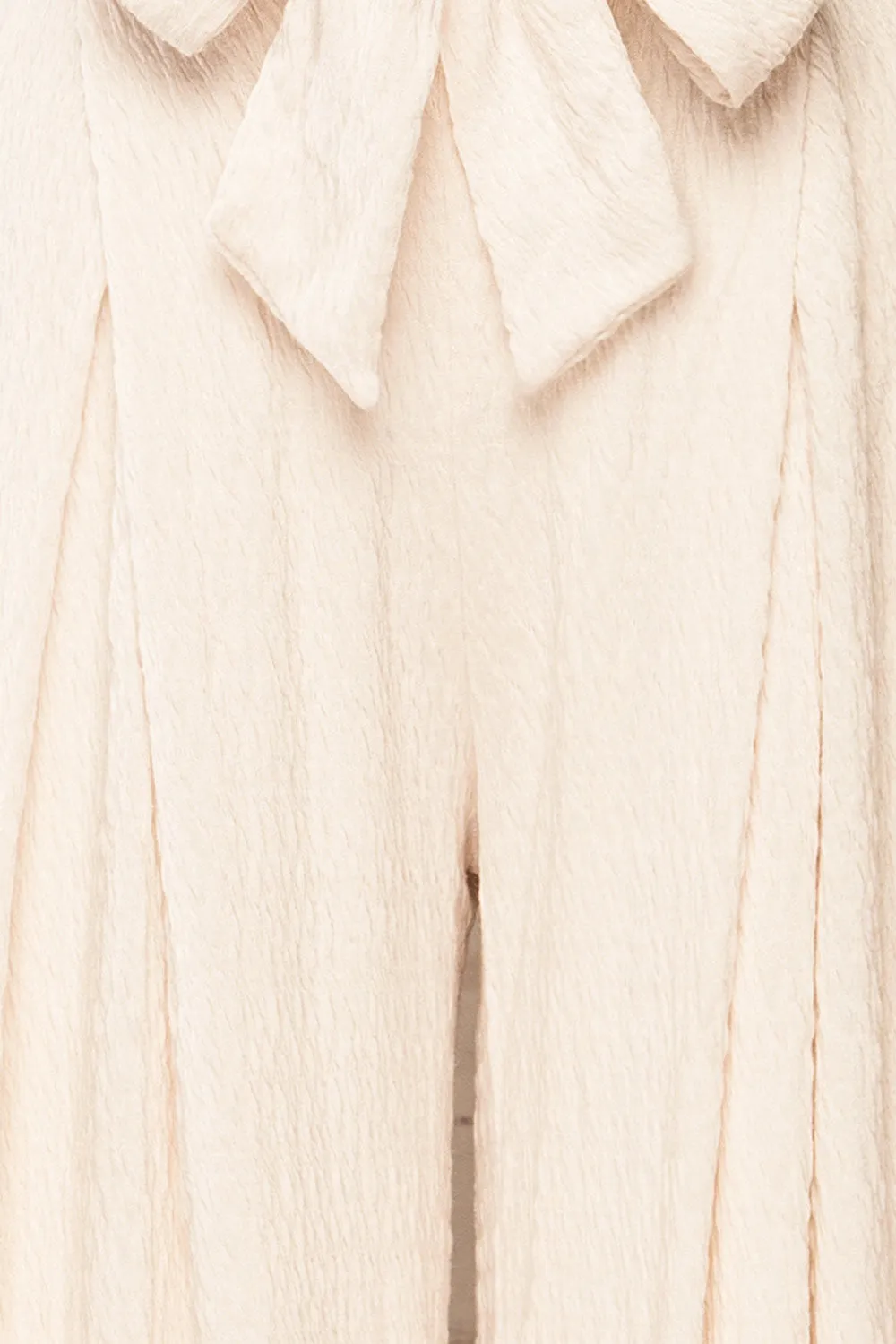 Babylone | Textured Ivory Pants w/ Fabric Belt