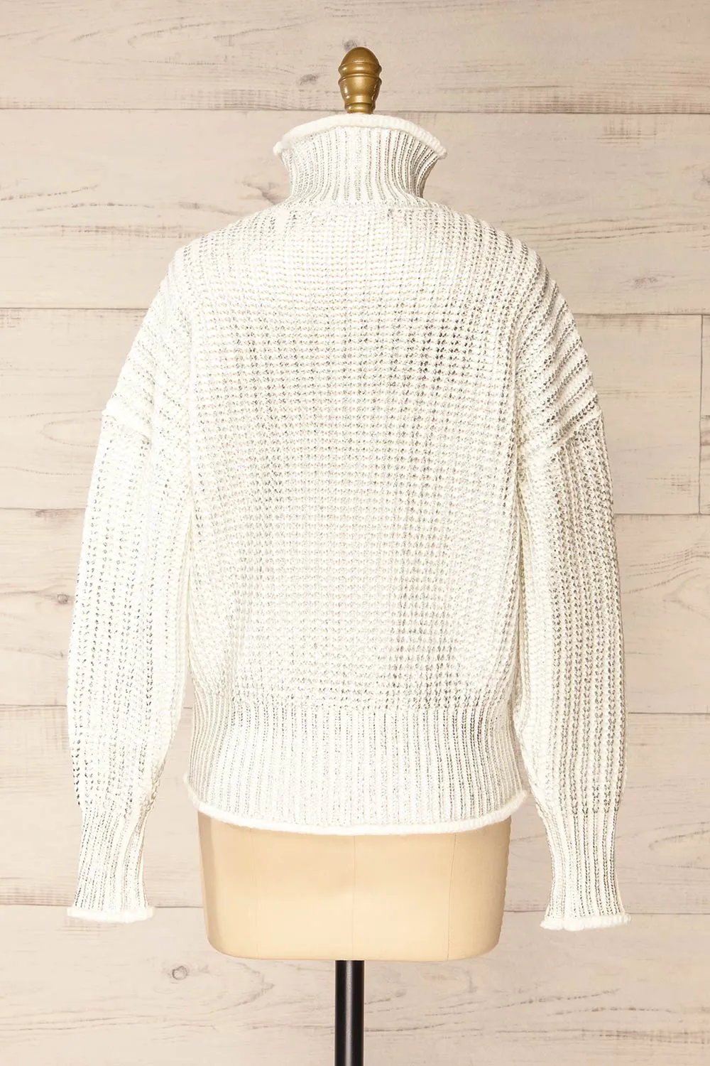Badalona | White Knit Sweater w/ Silver Foil