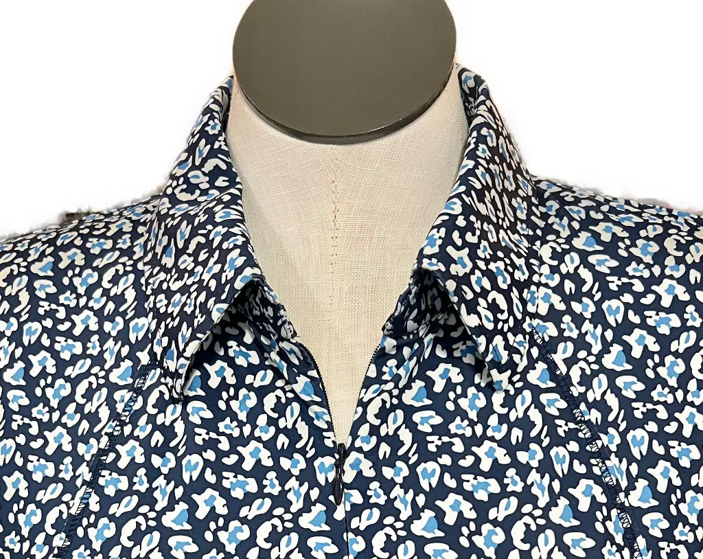 Belyn Key Navy & White Print Sleeveless Golf Top Size XL MSP$104