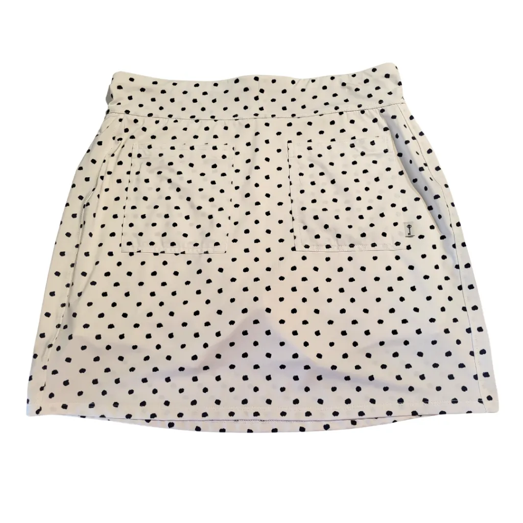 Belyn Key White & Navy Dotted Women's Golf Skort Size M MSP$104