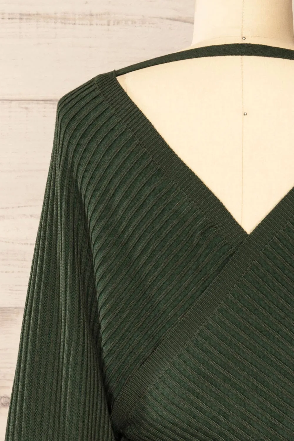 Bergame Green | Knitted Wrap Dress