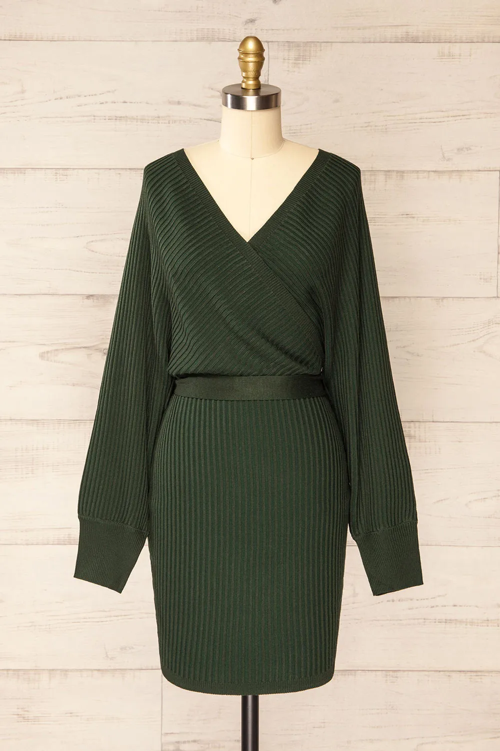 Bergame Green | Knitted Wrap Dress
